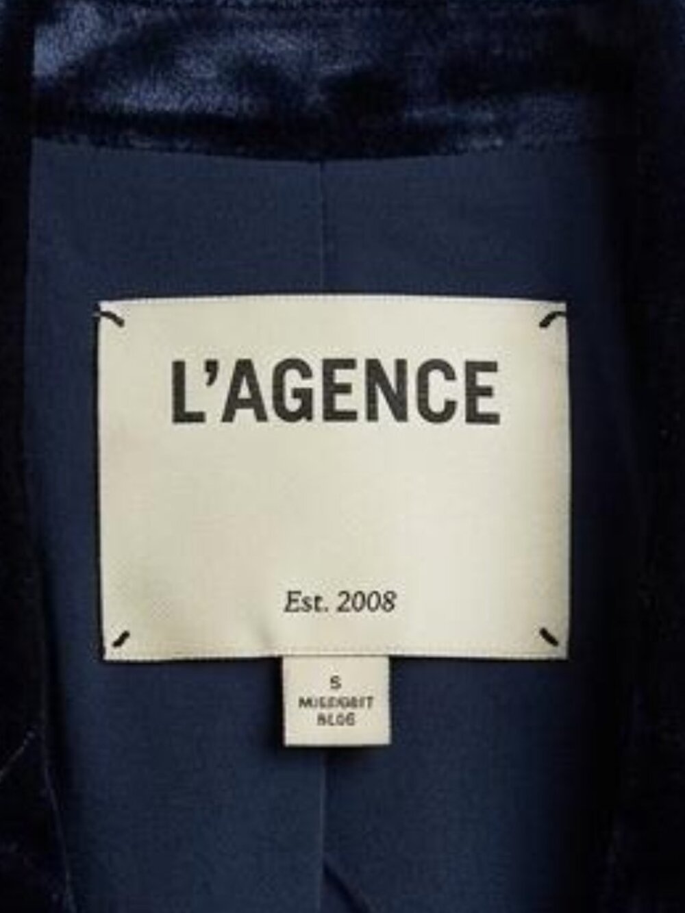 L'AGENCE - Velvet Blazer in Midnight Blue - Women's Size S - Picture 2 of 3